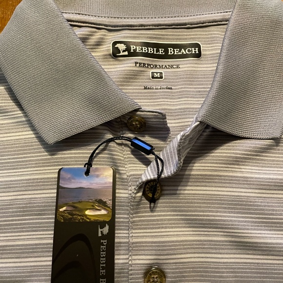 Pebble Beach Striped Polo Shirt - Picture 2 of 2